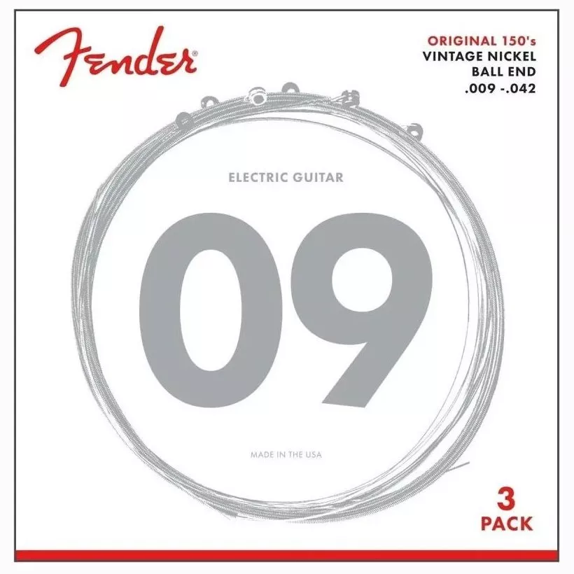 Fender Original 150's 009-.042 Pure Nickel Guitar Strings - 3 Pack