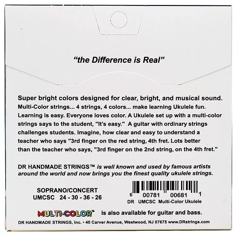 DR STRINGS MULTI-COLOR UKULELE SOPRANO/CONCERT DR STRINGS MULTI-COLOR UKULELE SOPRANO/CONCERT