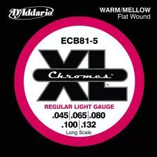 D'Addario ECB81-5 XL Chromes Flat Wound Bass 5 Light (45-132) D'Addario ECB81-5 XL Chromes Flat Wound Bass 5 Light (45-132)