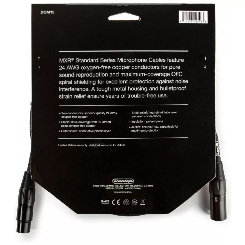 Dunlop MXR DCM15 MICROPHONE CABLE 15ft