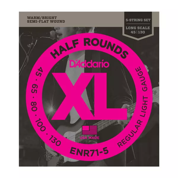 D'Addario ENR71-5 XL Nickel Half Rounds Bass 5 (45-130) D'Addario ENR71-5 XL Nickel Half Rounds Bass 5 (45-130)