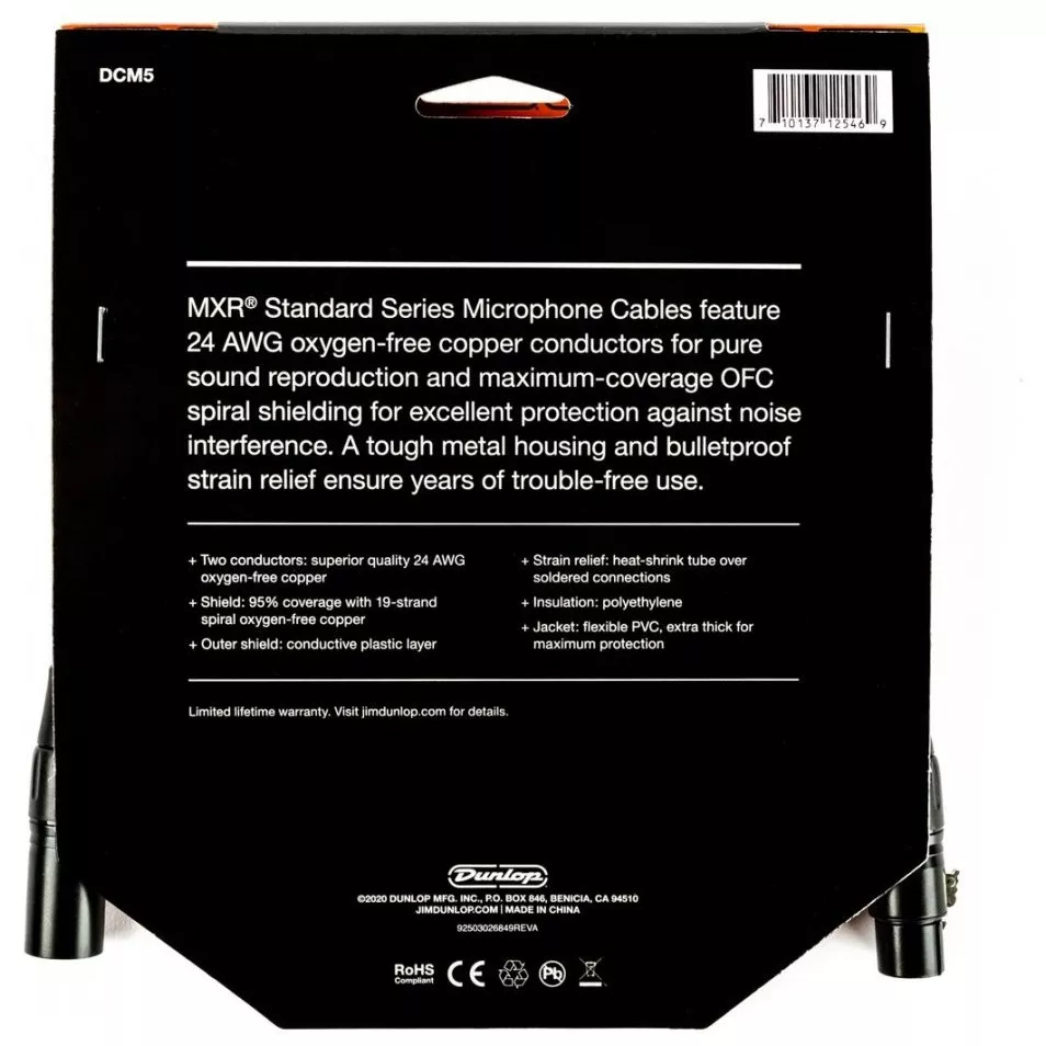 Dunlop MXR DCM5 MICROPHONE CABLE 5ft