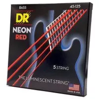DR Strings Neon Red Bass - Medium 5 String (45-125)