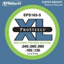 D'Addario EPS165-5 XL ProSteels Bass Reg Light Top / Med Bottom (45-135) D'Addario EPS165-5 XL ProSteels Bass Reg Light Top / Med Bottom (45-135)