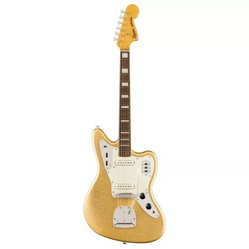 Squier By Fender Limited Edition Classic Vibe '70S Jaguar Matching Headstock Gold Sparkle