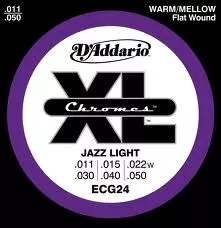 D'Addario ECG24 Steel XL Chromes Flat Wound Jazz Light (11-50) D'Addario ECG24 Steel XL Chromes Flat Wound Jazz Light (11-50)