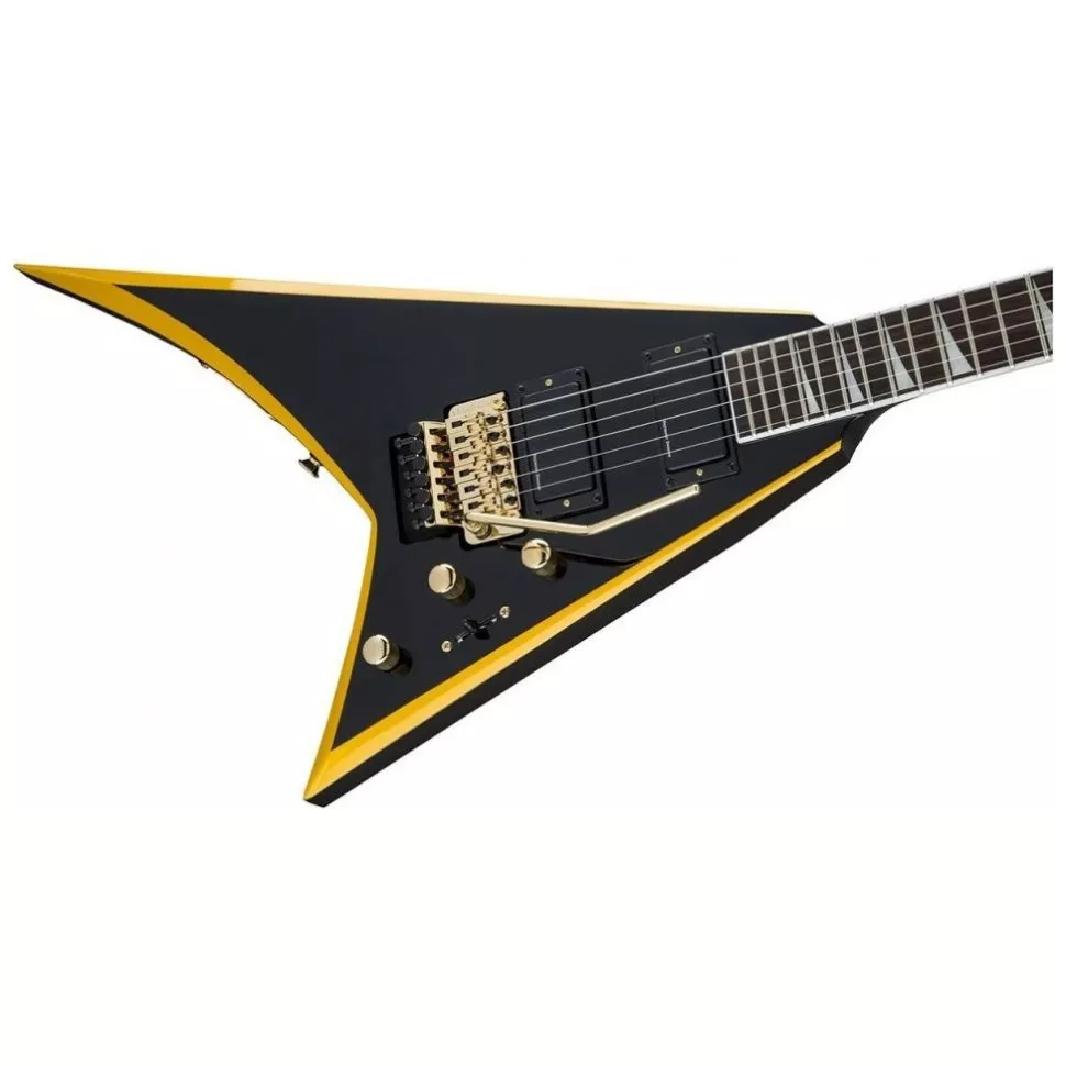 Jackson X SERIES RHOADS RRX24 BLACK WITH YELLOW BEVELS
