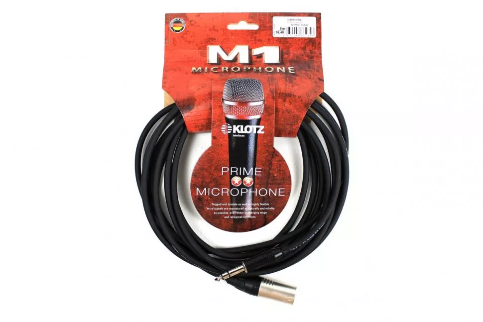 Klotz M1 PRIME MICROPHONE CABLE XLR MALE - BALANCED JACK 5 M