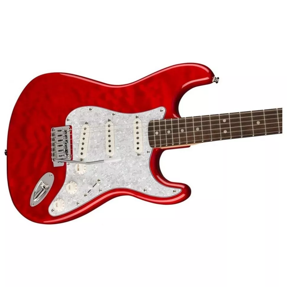 Squier by Fender AFFINITY SERIES FSR STRATOCASTER QMT CRIMSON RED TRANSPARENT
