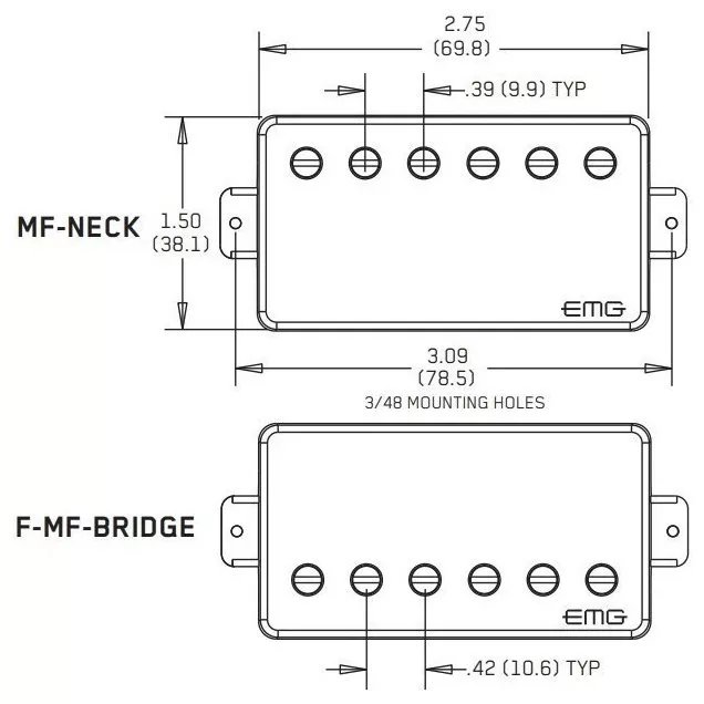 EMG F-MF Set Brushed Black Chrome