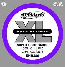 D'Addario EHR320 XL Half Rounds Super Light (09-42) D'Addario EHR320 XL Half Rounds Super Light (09-42)