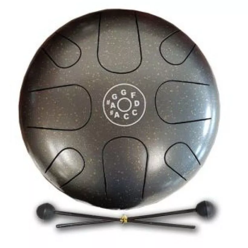 Palm Percussion METAL TONGUE DRUM 8 LEAFS SPOT GREY Palm Percussion METAL TONGUE DRUM 8 LEAFS SPOT GREY