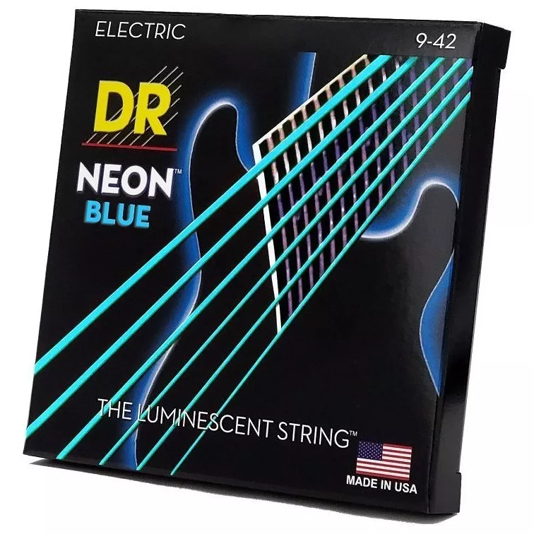 DR STRINGS NEON BLUE ELECTRIC - LIGHT (9-42)