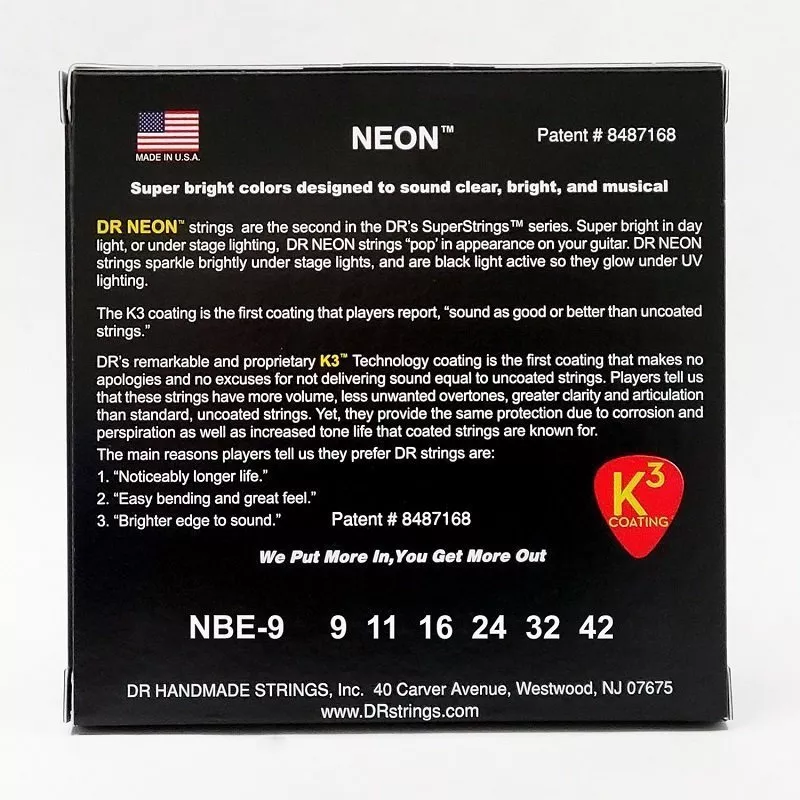 DR STRINGS NEON BLUE ELECTRIC - LIGHT (9-42)