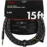 Fender CABLE DELUXE SERIES 15' ANGLED BLACK TWEED