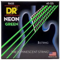 DR STRINGS NEON GREEN BASS - MEDIUM - 5 STRING (45-125)