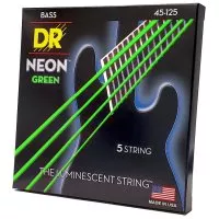 DR STRINGS NEON GREEN BASS - MEDIUM - 5 STRING (45-125)