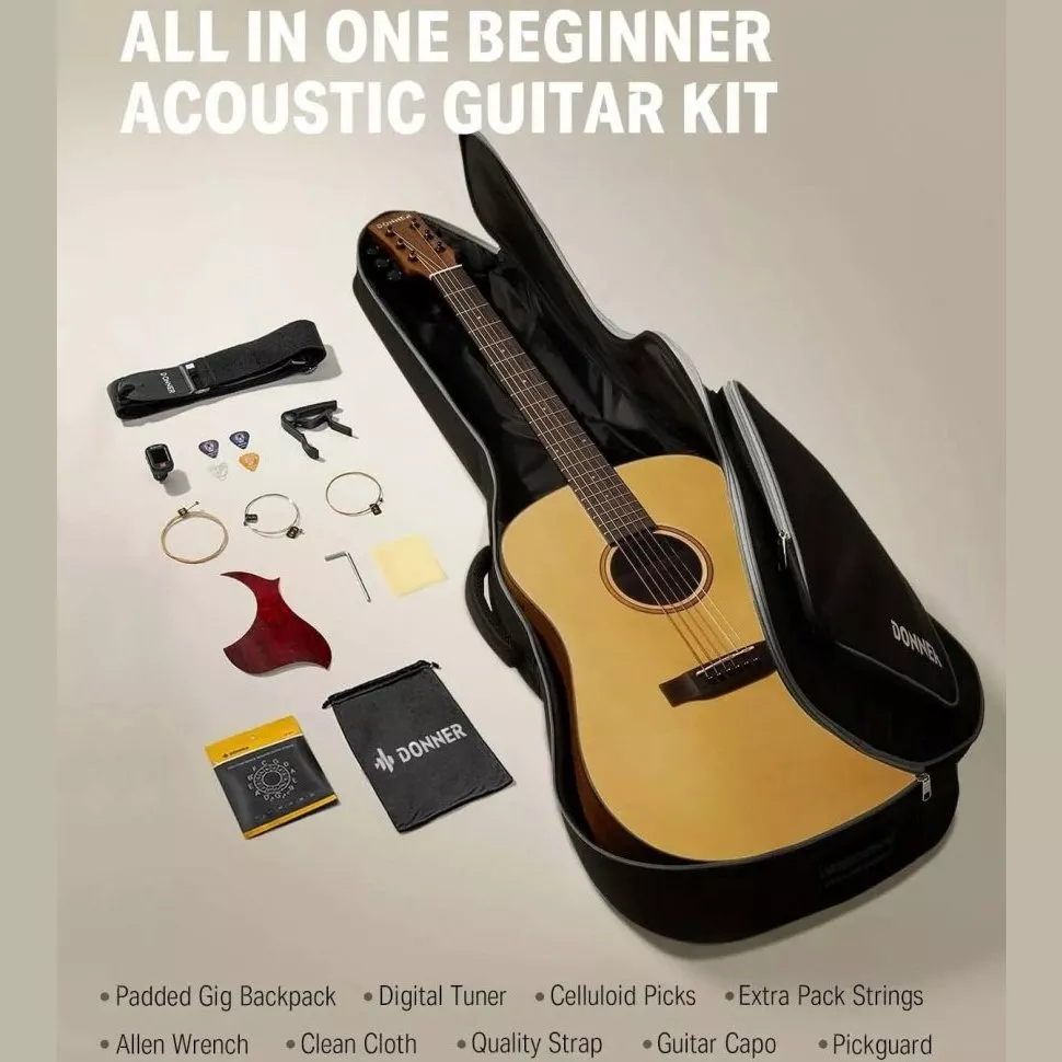 Donner Music Acoustic Guitar 41 Inch Full-size
