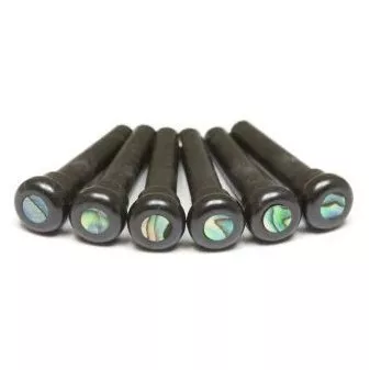 Graph Tech PP-2000-00 TUSQ Bridge Pins 4mm Black / Paua Dot (6 Pcs)