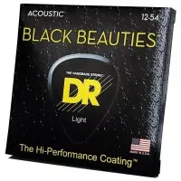 DR STRINGS BLACK BEAUTIES ACOUSTIC - LIGHT (12-54)