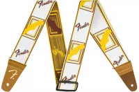 Fender 2&quot; WEIGHLESS MONOGRAMMED STRAP WHITE/BROWN/YELLOW
