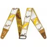 Fender 2" WEIGHLESS MONOGRAMMED STRAP WHITE/BROWN/YELLOW