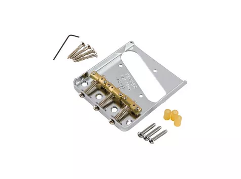 Fender BRIDGE ASSEMBLY FOR AMERICAN VINTAGE HOT ROD TELECASTER WITH COMPENSATED BRASS SADDLES NICKEL