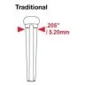 Graph Tech PP-2122-00 TUSQ Bridge Pins Martin Style 2mm Black / White Dot (6 Pcs)