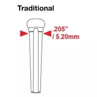 Graph Tech PP-2122-00 TUSQ Bridge Pins Martin Style 2mm Black / White Dot (6 Pcs)