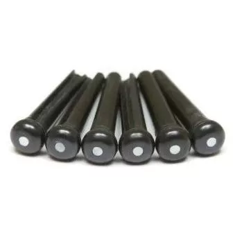 Graph Tech PP-2142-00 TUSQ Bridge Pins Martin Style 2mm Black / Mother-Of-Pearl Dot (6 Pcs)
