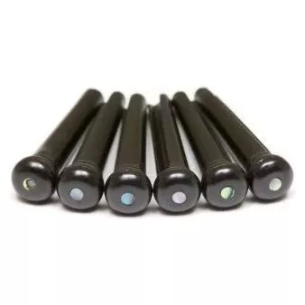 Graph Tech PP-2182-00 TUSQ Bridge Pins Martin Style 2mm Black / Paua Dot (6 Pcs)