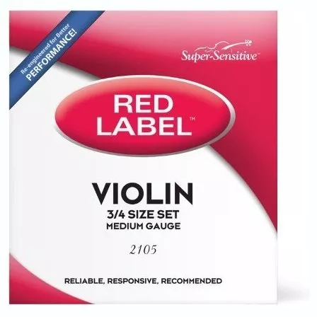 D'Addario Super Sensitive 2105 Red Label Violin String Set - 3/4 Size D'Addario Super Sensitive 2105 Red Label Violin String Set - 3/4 Size