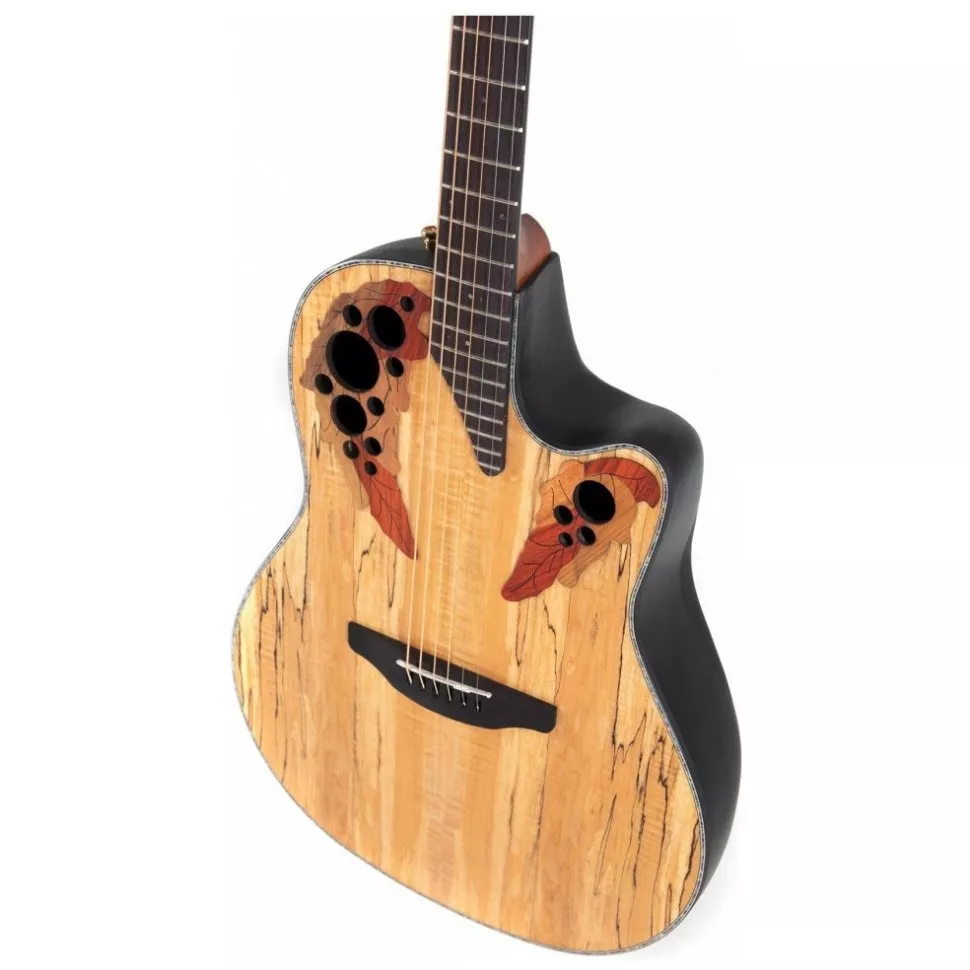 Ovation Celebrity Elite Plus CE44P Mid Cutaway Natural Spalted Maple
