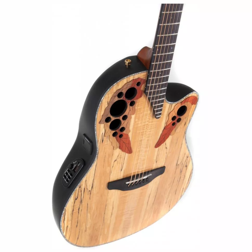 Ovation Celebrity Elite Plus CE44P Mid Cutaway Natural Spalted Maple
