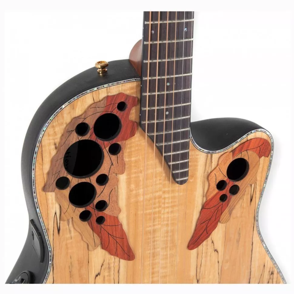 Ovation Celebrity Elite Plus CE44P Mid Cutaway Natural Spalted Maple