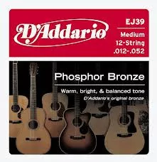 D'Addario EJ39 Phosphor Bronze Medium 12-String (12-52) D'Addario EJ39 Phosphor Bronze Medium 12-String (12-52)