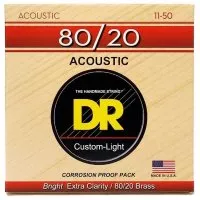 DR STRINGS HI-BEAM ACOUSTIC 80/20 BRONZE - CUSTOM LIGHT (11-50)