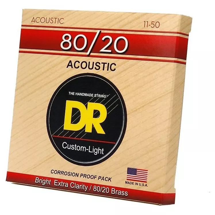 DR STRINGS HI-BEAM ACOUSTIC 80/20 BRONZE - CUSTOM LIGHT (11-50) DR STRINGS HI-BEAM ACOUSTIC 80/20 BRONZE - CUSTOM LIGHT (11-50)