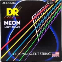 DR STRINGS NEON MULTI-COLOR ACOUSTIC - LIGHT (12-54)