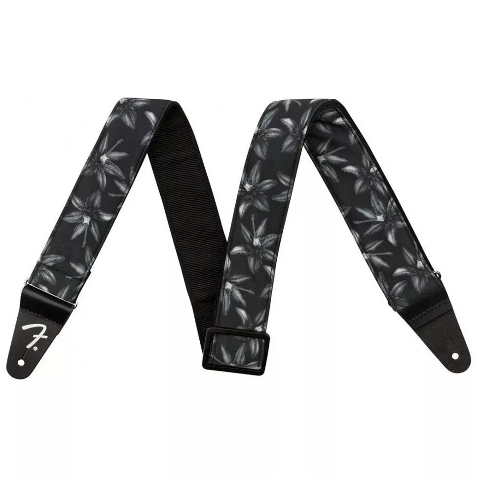 Fender Strap 2" Hawaiian Straps Black Floral