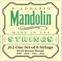 D'Addario EJ62 Mandolin 80/20 Bronze Light (10-34)