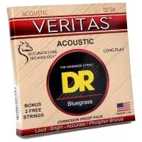 DR STRINGS VERITAS COATED CORE ACOUSTIC GUITAR STRINGS - BLUEGRASS (12-56)