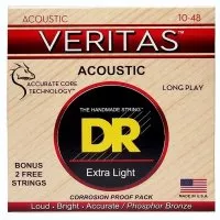 DR STRINGS VERITAS COATED CORE ACOUSTIC GUITAR STRINGS - EXTRA LIGHT (10-48)