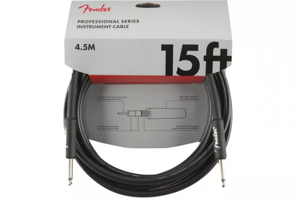 Fender CABLE PROFESSIONAL SERIES 15' BLACK Fender CABLE PROFESSIONAL SERIES 15' BLACK