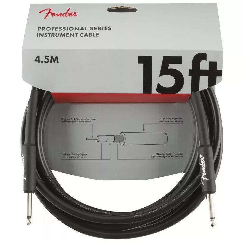 Fender CABLE PROFESSIONAL SERIES 15' BLACK Fender CABLE PROFESSIONAL SERIES 15' BLACK