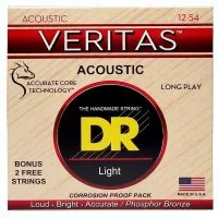 DR STRINGS VERITAS COATED CORE ACOUSTIC GUITAR STRINGS - LIGHT (12-54)