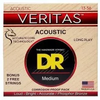 DR STRINGS VERITAS COATED CORE ACOUSTIC GUITAR STRINGS - MEDIUM (13-56)