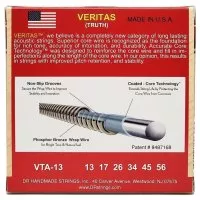 DR STRINGS VERITAS COATED CORE ACOUSTIC GUITAR STRINGS - MEDIUM (13-56)