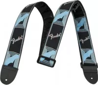 Fender 2 MONOGRAMMED BLACK LIGHT GREY MEDIUM BLUE STRAP