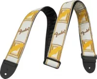 Fender 2 MONOGRAMMED WHITE BROWN YELLOW STRAP